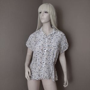 Vintage 90s Notations Preppy Lovely Pleated Secretary Dressy Top